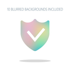 Poster - protection success. simple icon. Colorful logo concept with simp