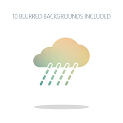 Poster - rain, weather icon. Colorful logo concept with simple shadow on