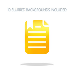 Poster - document with text and bookmark. Colorful logo concept with simp
