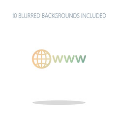 Poster - symbol of internet with globe and www. Colorful logo concept wit