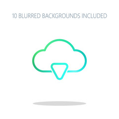 Poster - outline cloud download simple icon. linear symbol with thin outl