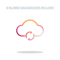 Poster - outline update simple cloud icon. linear symbol with thin outlin