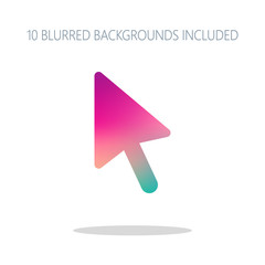 Poster - computer mouse arrow icon. Colorful logo concept with simple sha