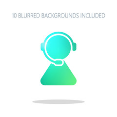 Poster - customer service. support service. simple icon. Colorful logo co