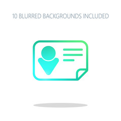 Poster - Identification card icon. Linear style. Colorful logo concept wi