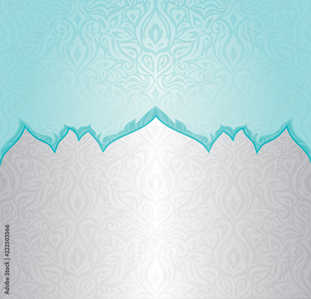 Turquoise green blue floral vintage holiday invitation background design,  Fashionable wallpaper Stock Vector | Adobe Stock, image size:1000x961
