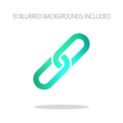 Link icon. Hyperlink chain symbol. Simple icon. Colorful logo co