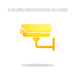 Poster - Security camera. Technology icon. Colorful logo concept with sim