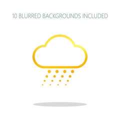 Poster - snow and cloud. linear, thin outline. colorful logo concept with