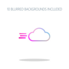 Poster - Windy icon. Linear, thin outline. Colorful logo concept with sim