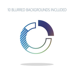 Poster - Business pie chart icon. Colorful logo concept with simple shado