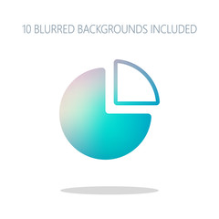 Poster - Business pie chart icon. Colorful logo concept with simple shado