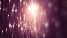 Abstract Pink Bokeh Circles. Beautiful Illustration Background With Particles.