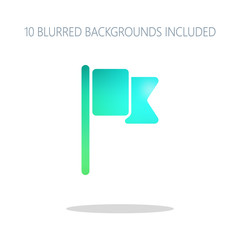 Poster - Simple flag icon. Colorful logo concept with simple shadow on wh