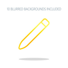 Poster - Simple pencil. Linear, thin outline. Colorful logo concept with