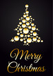 © Space Creator - Vector christmas tree from gold ball with merry christmas text