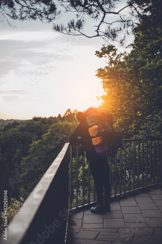 Fotografie, Obraz wanderer Sonnenuntergang genießen aussicht bastei