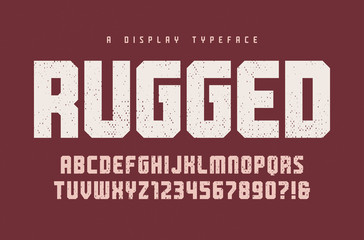 Wall Mural - Rugged vector heavy display typeface, font, uppercase letters an