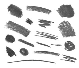 Wall Mural - vector set of crayons gray strokes isoalted on white background.