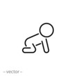 © Yurii - baby crawling icon, linear sign isolated on white background - editable vector illustration eps10