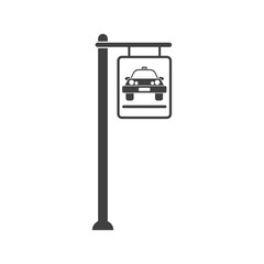 Wall Mural - Icon of parking for a taxi. Vector on white background