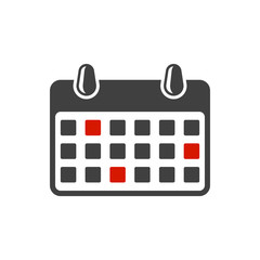 Wall Mural - Calendar icon with the selected dates. Vector illustration on white background