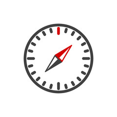 Wall Mural - Minimalist compass icon. Vector on white background