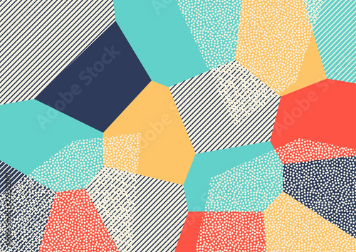 Creative doodle art header with different shapes and textures. Collage. Vector