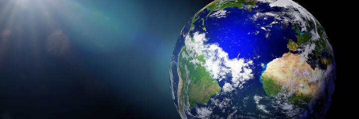 Wall Mural - planet earth, the blue planet in empty space