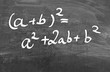 first binomial formula, written on a chalkboard