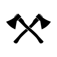 Axe Icon, Silhouette, Logo On White Background