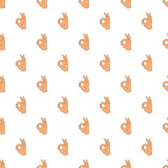 Poster - Gesture okay pattern. Cartoon illustration of gesture okay vector pattern for web
