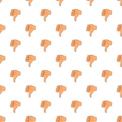 Poster - Gesture thumbs down pattern. Cartoon illustration of gesture thumbs down vector pattern for web