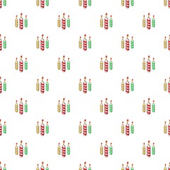 Poster - Festive candles pattern. Cartoon illustration of festive candles vector pattern for web