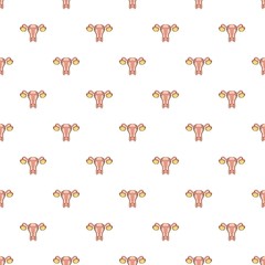 Wall Mural - Uterus and ovaries pattern. Cartoon illustration of uterus and ovaries vector pattern for web