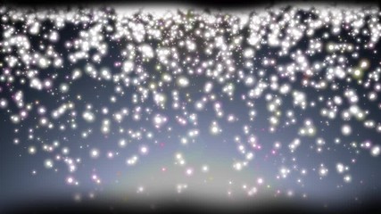 Leinwandbilder - Glow White Dot Floating Down Animation Background