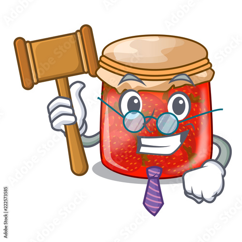 Fotografija Judge strawberry jam glass isolated on cartoon