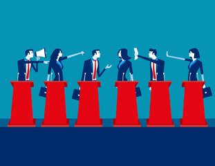 politicians participating in political debate. concept business team vector illustration, teams, deb