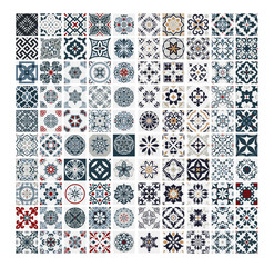 tiles Portuguese patterns antique seamless design in Vector illustration	