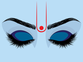 Krishna eyes on blue