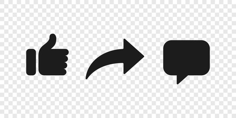 Poster - share like comment icon button social notification