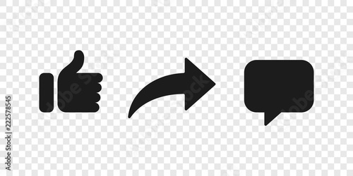 Fotografía Share like comment icon button social notification