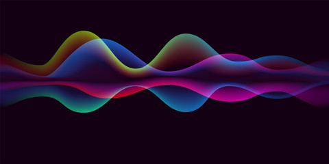 Sound wave voice line or pulse abstract background