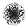 black concentric wavy lines that makes a rounded abstract organic shape