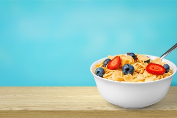 Sticker - Healthy Homemade Oatmeal with Berries for Breakfast