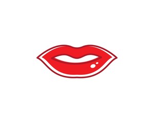 Sticker - lips icon vector