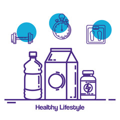 Sticker - healthy and fitness lifestyle set icons