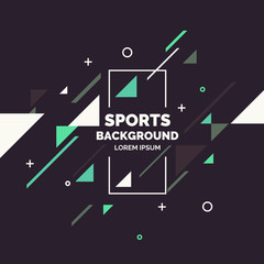 Poster - Retro abstract geometric background. Sports poster with the flat figures.