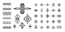 Set Of Decorative Ethnic Elements Isolated On White Background.