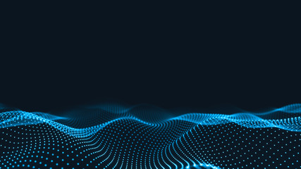 Poster - Abstract 3d technology and science neon visualization. Blockchain and cryptocurrency. Digital wallpaper. Business concept. Big data and artificial intelligence. Rendering computer virtual reality